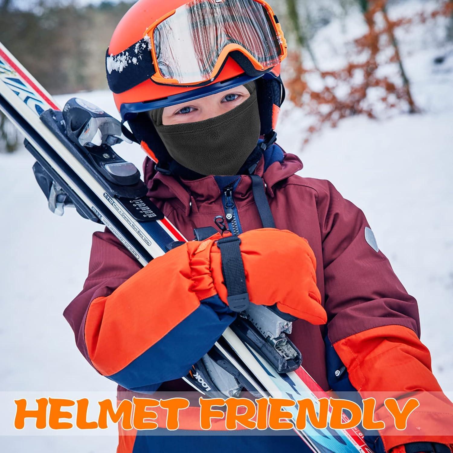 Pasamontañas ZMUBB para Niños - Forro Polar, Talla Única, Negro