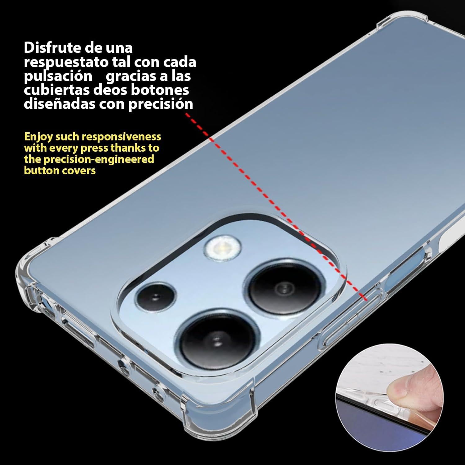 Funda TPU Transparente USTIYA para Xiaomi Poco M6 Pro/Redmi Note 13 Pro 4G