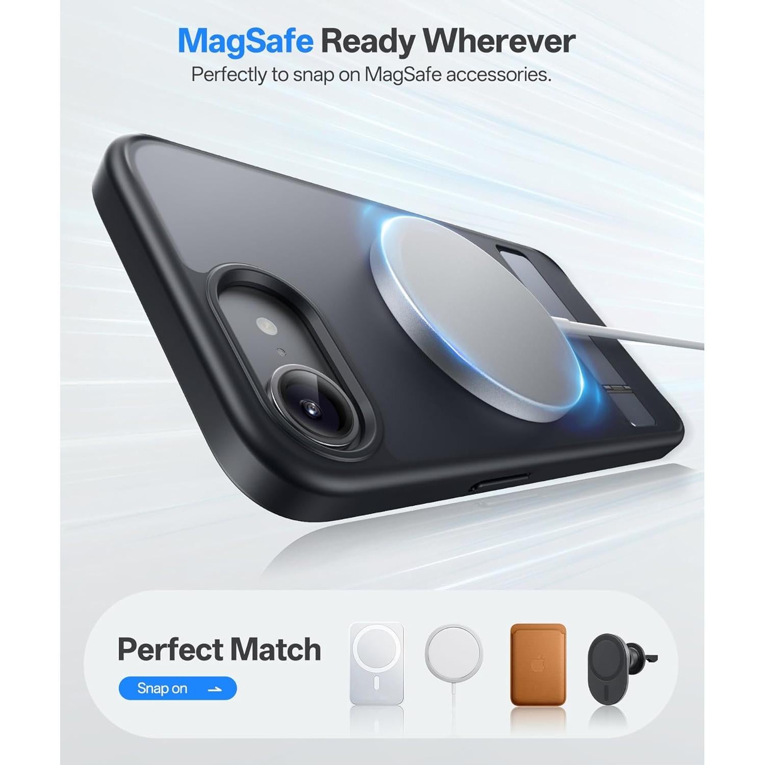 Funda magnética SIXBOX para iPhone 16e 6.1" 2025, negra