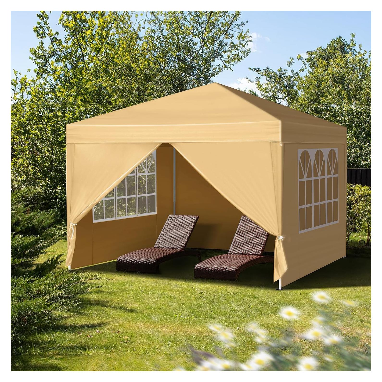 Carpa Camping Yotefe 3x3m Impermeable Plegable Amarillo
