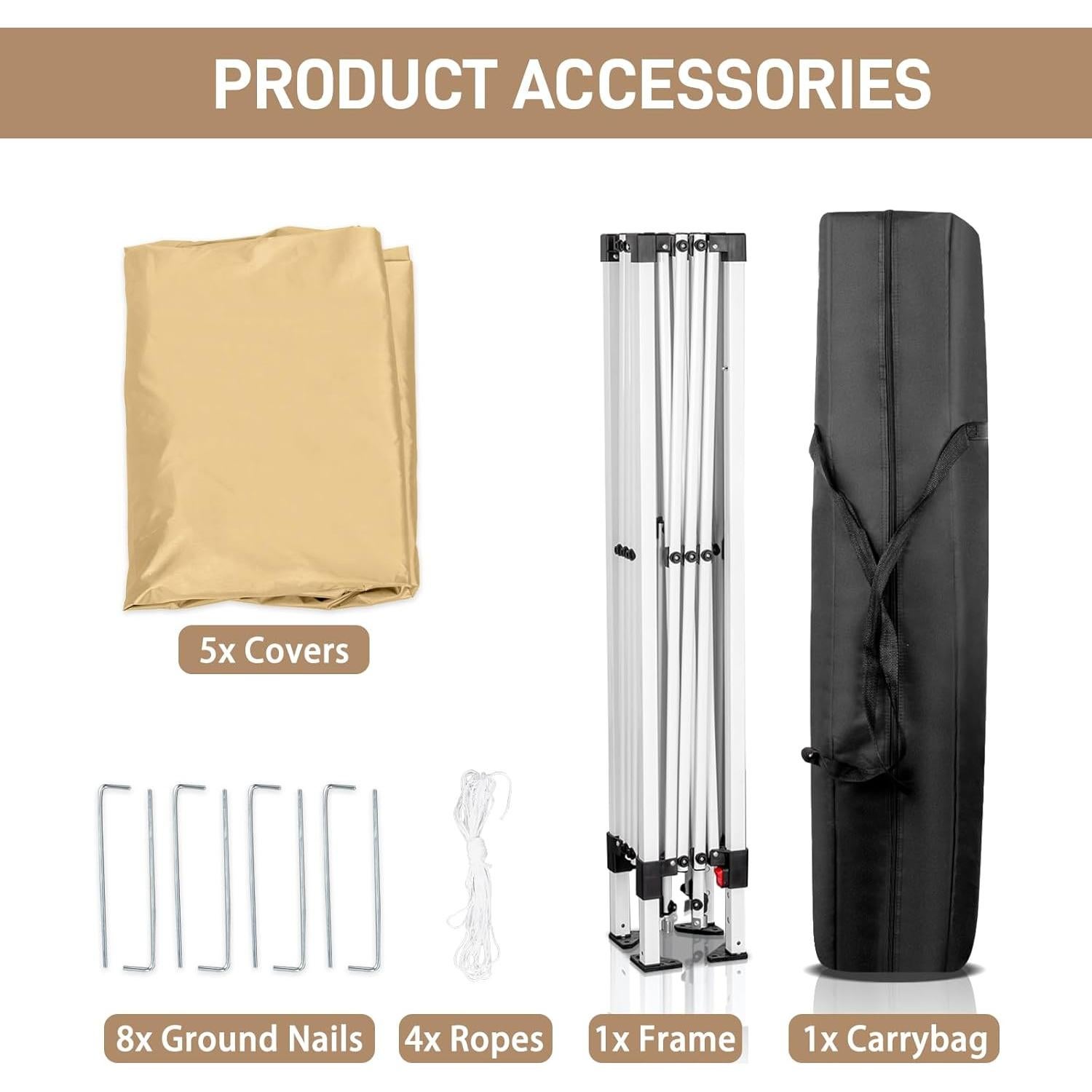 Carpa Camping Yotefe 3x3m Impermeable Plegable Amarillo