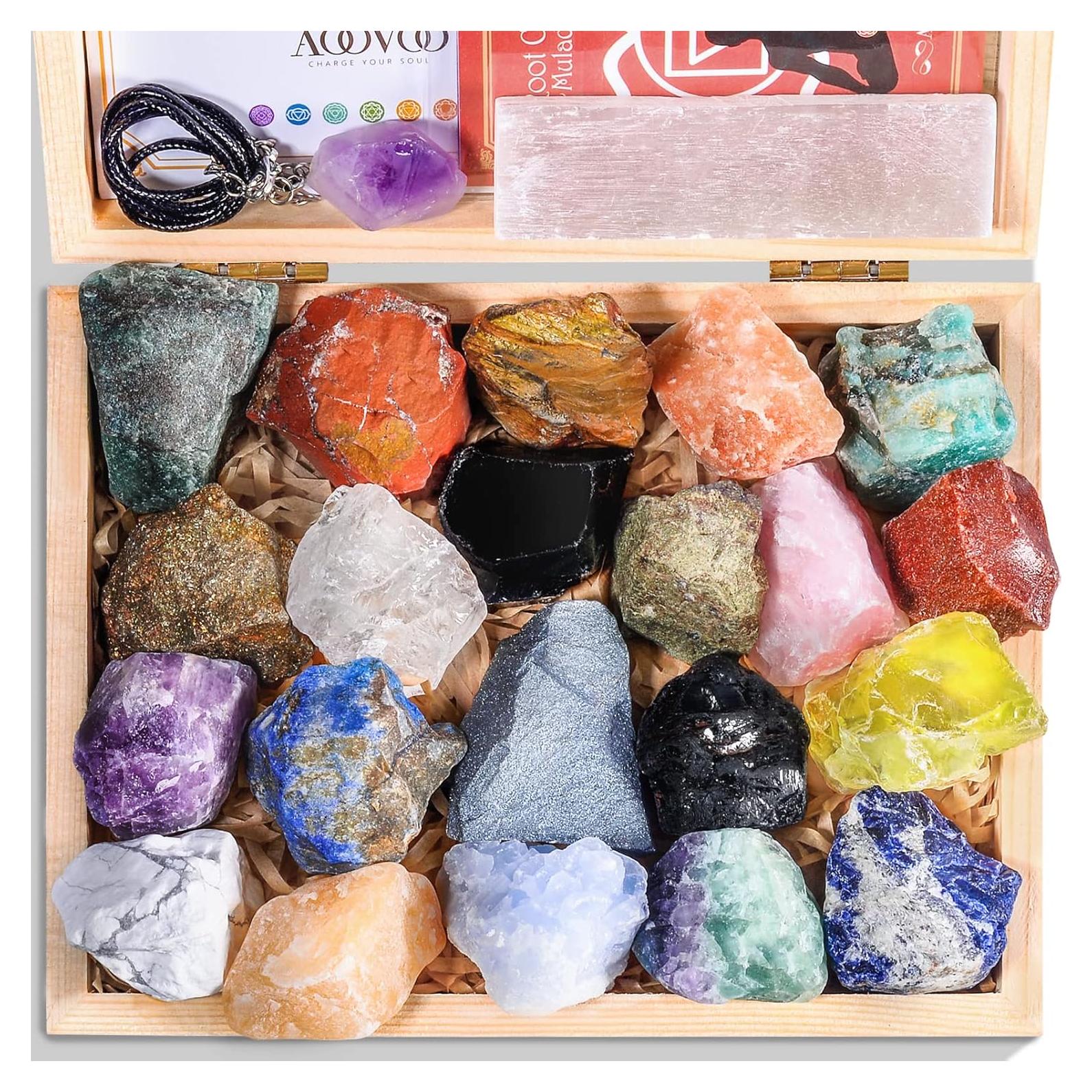 Conjunto de 31Pcs Cristales Sanadores AOOVOO con Collar