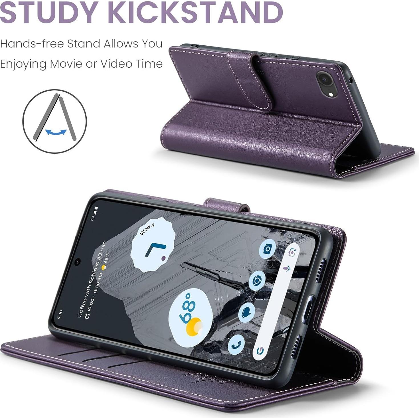 Funda billetera FLIPALM para iPhone 16e con bloqueo RFID - Púrpura