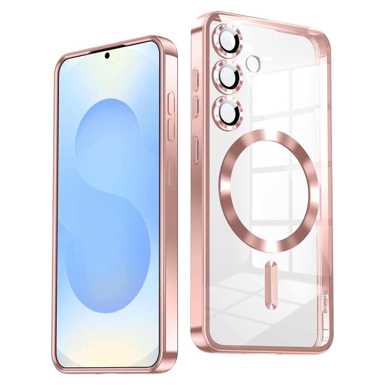 Funda Slim TOBOVON para Samsung Galaxy S25 Oro Rosa con MagSafe