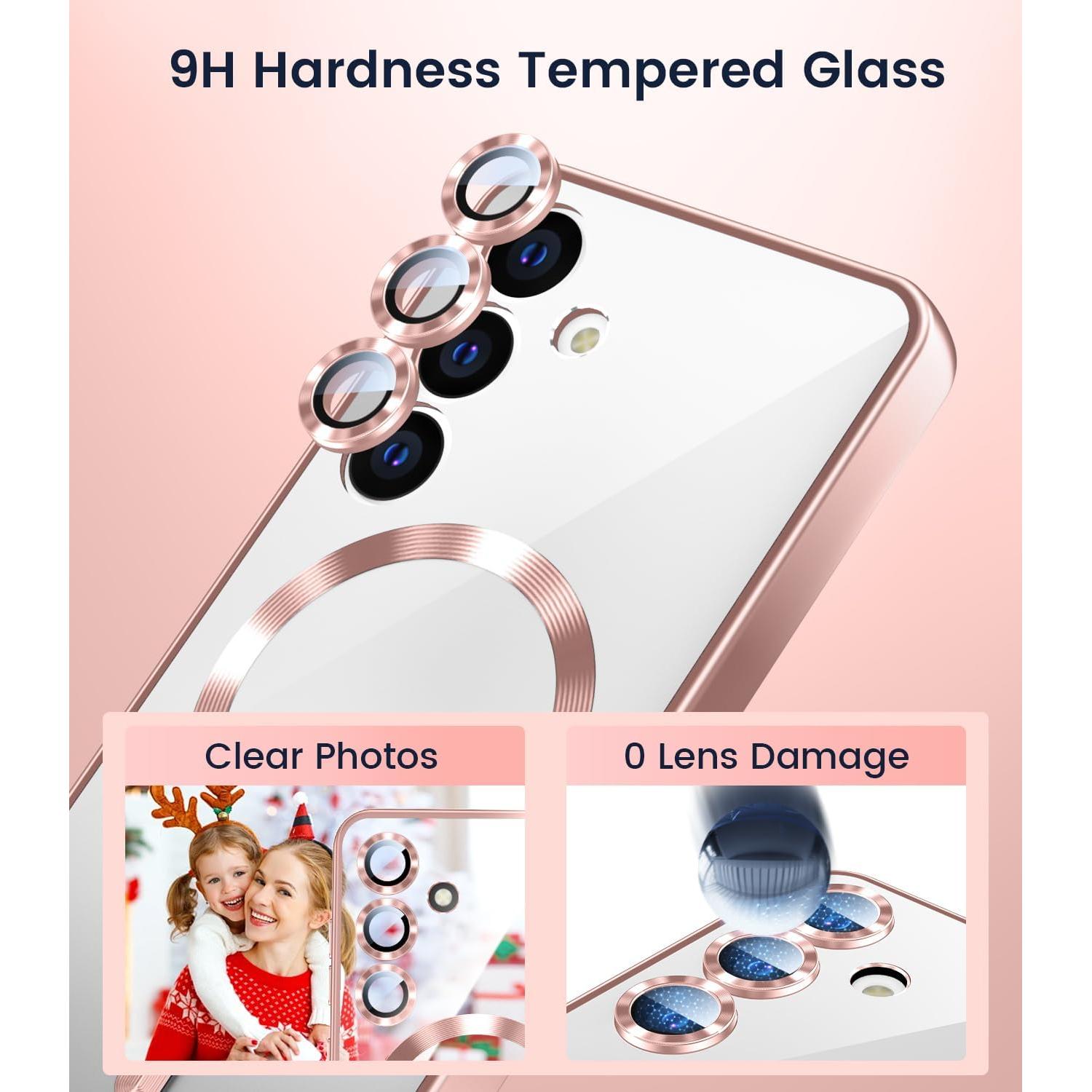 Funda Slim TOBOVON para Samsung Galaxy S25 Oro Rosa con MagSafe