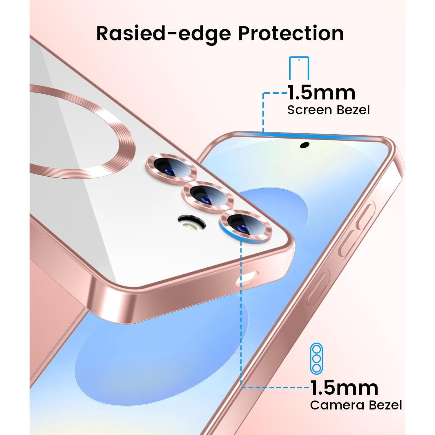 Funda Slim TOBOVON para Samsung Galaxy S25 Oro Rosa con MagSafe