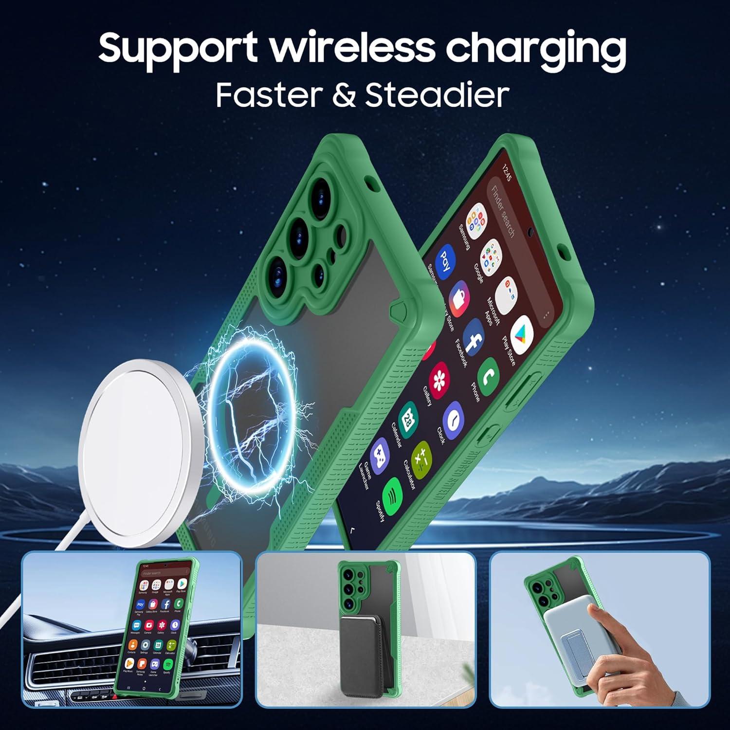 Funda protectora Teayoha para Samsung Galaxy S25 Ultra 5G verde