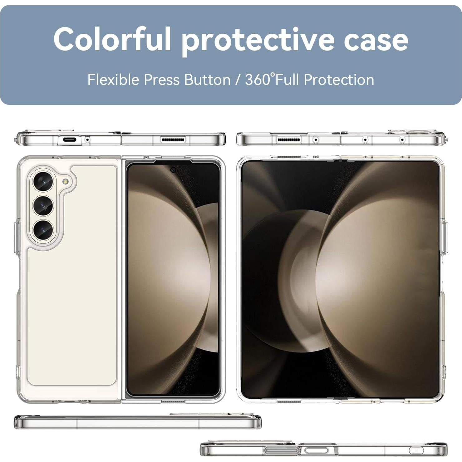 Funda Protectora DNTMZIN para Samsung Galaxy Z Fold 5 Clara