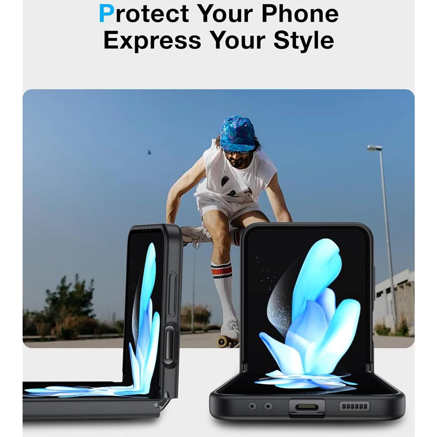 Funda Magnética FNDMIL para Samsung Galaxy Z Flip 4 - Negro