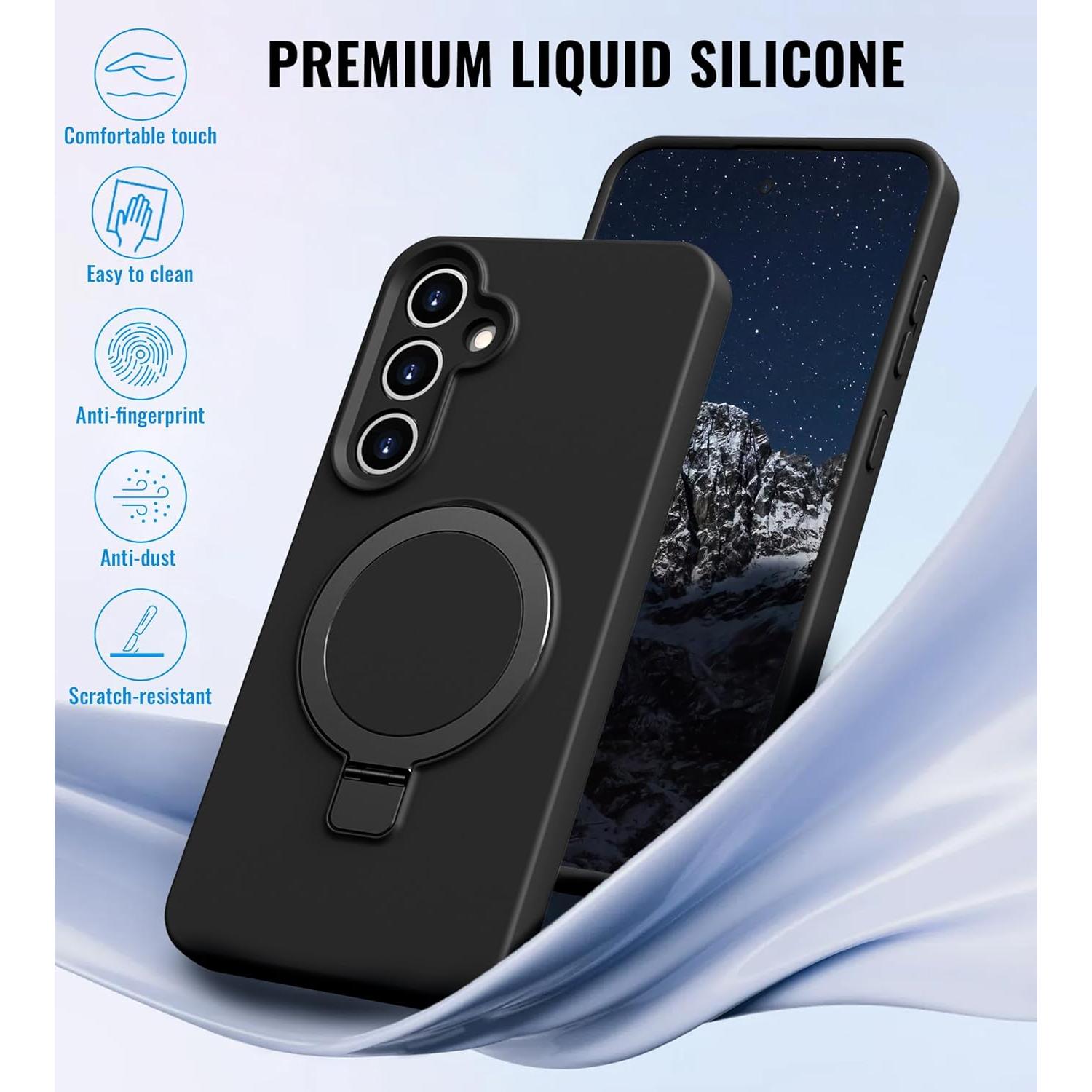 Funda de Silicona Líquida Vanxiliiy para Samsung Galaxy S24 Negra