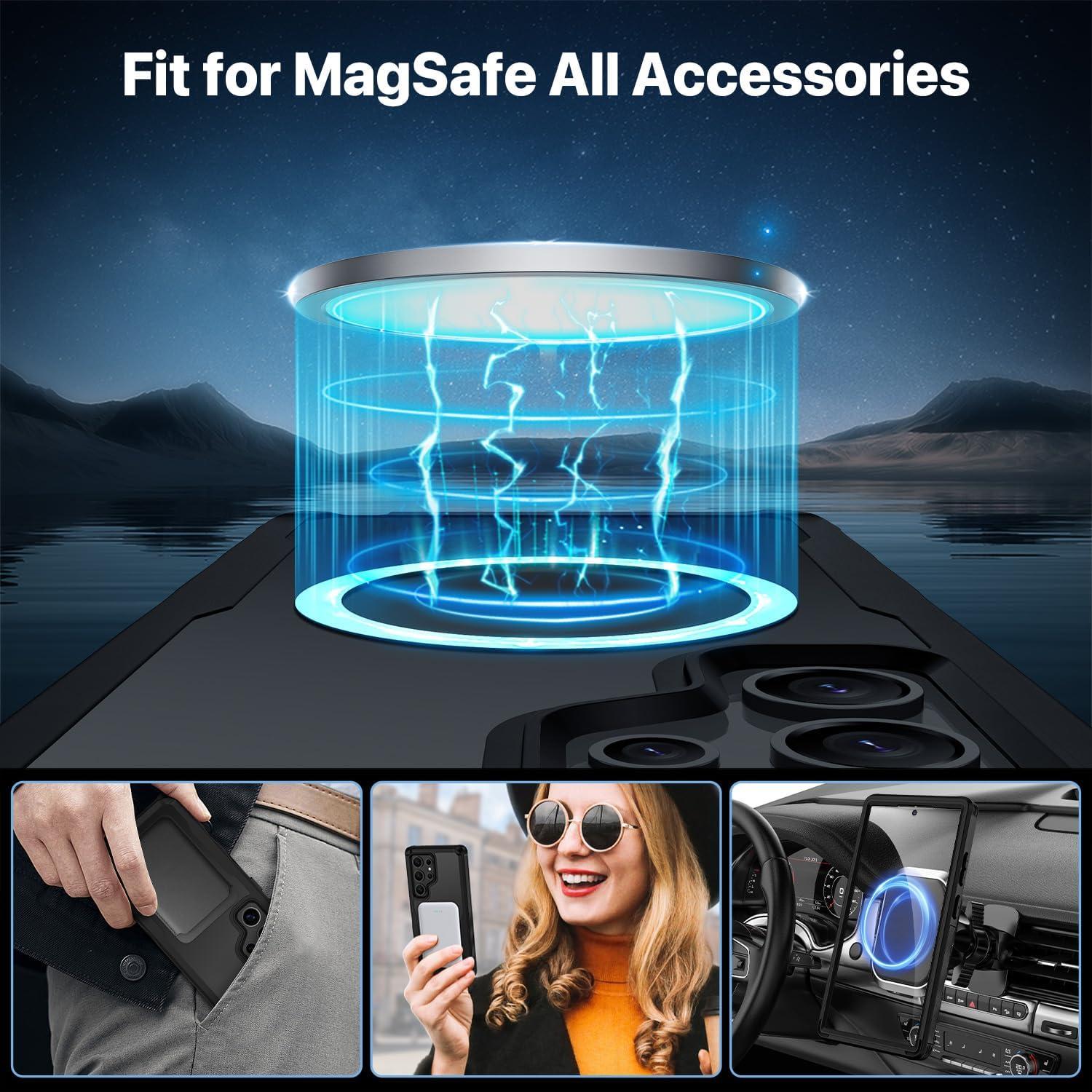 Funda Magnética CENHUFO para Samsung Galaxy S24 Ultra - Negro