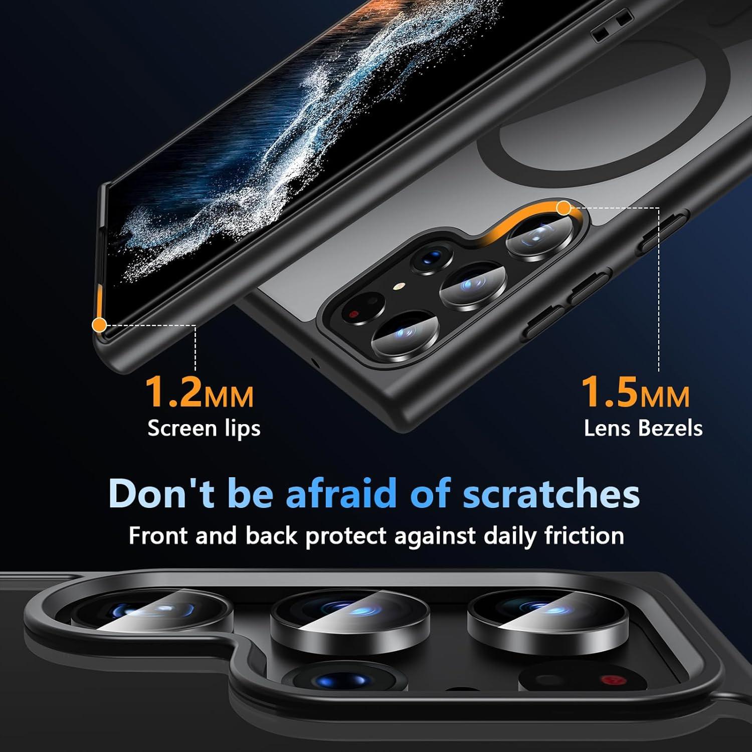 Funda Magnética Hensinple para Samsung Galaxy S22 Ultra 6.8" Negro