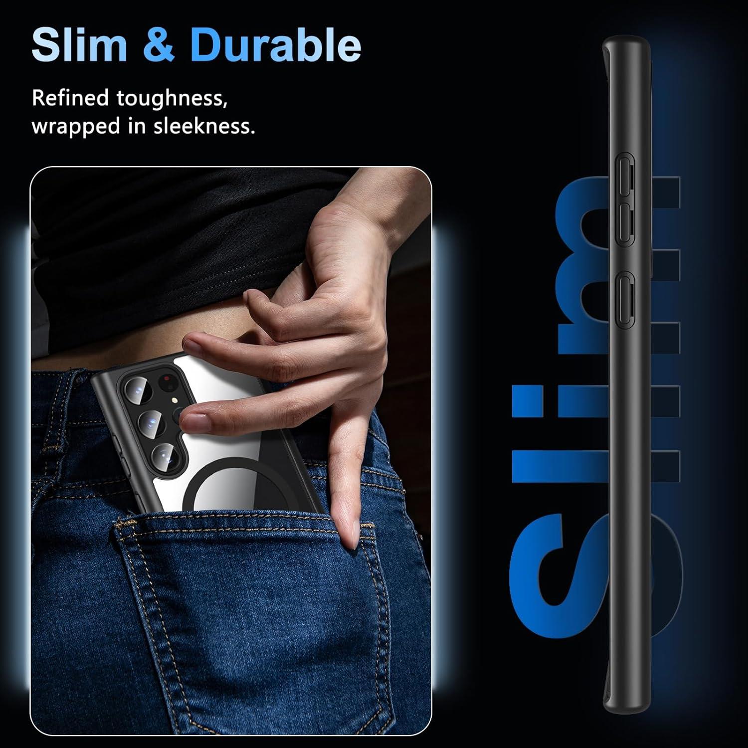 Funda Magnética Hensinple para Samsung Galaxy S22 Ultra 6.8" Negro