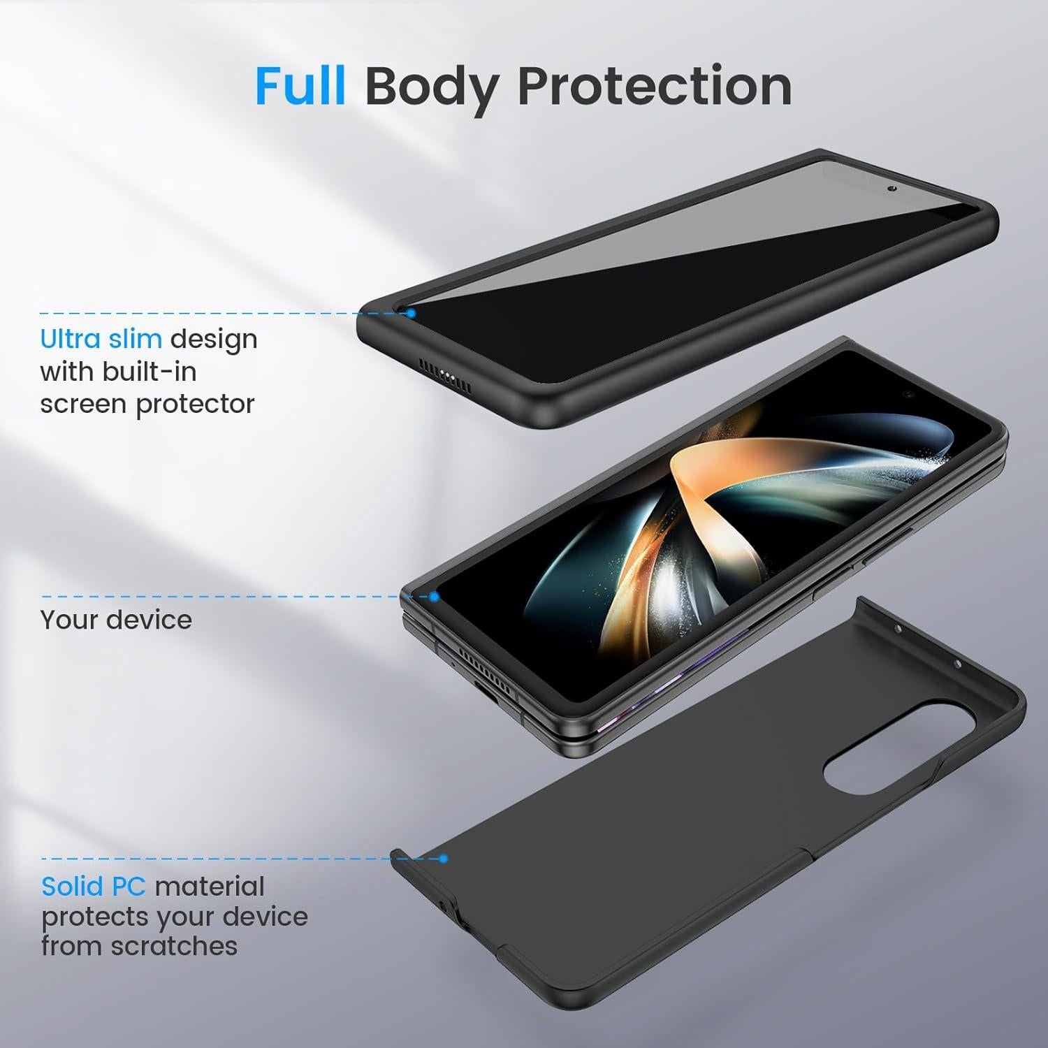 Funda Ruky para Samsung Galaxy Z Fold 4 con Protector Privado
