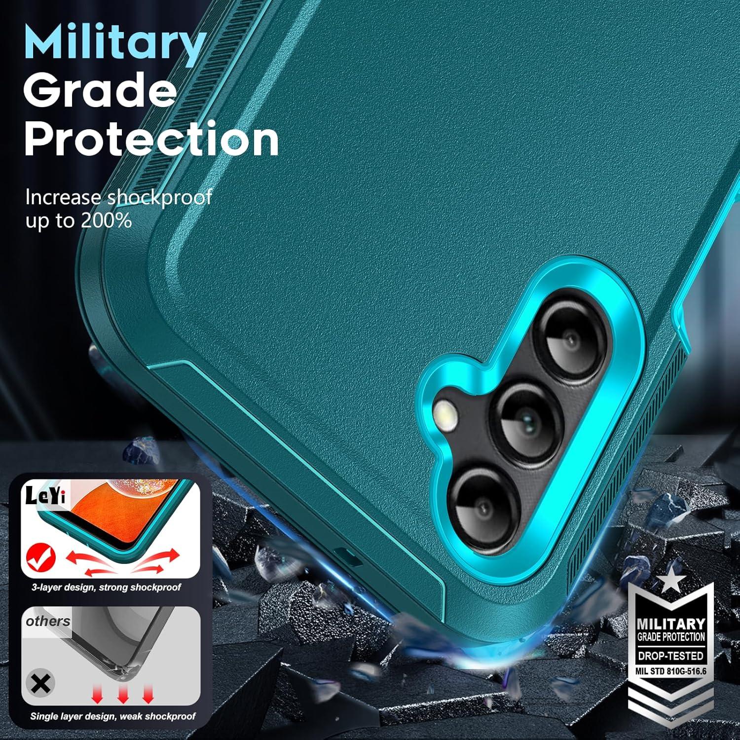 Funda LeYi para Samsung Galaxy A14 5G + 2 Protectores Vidrio