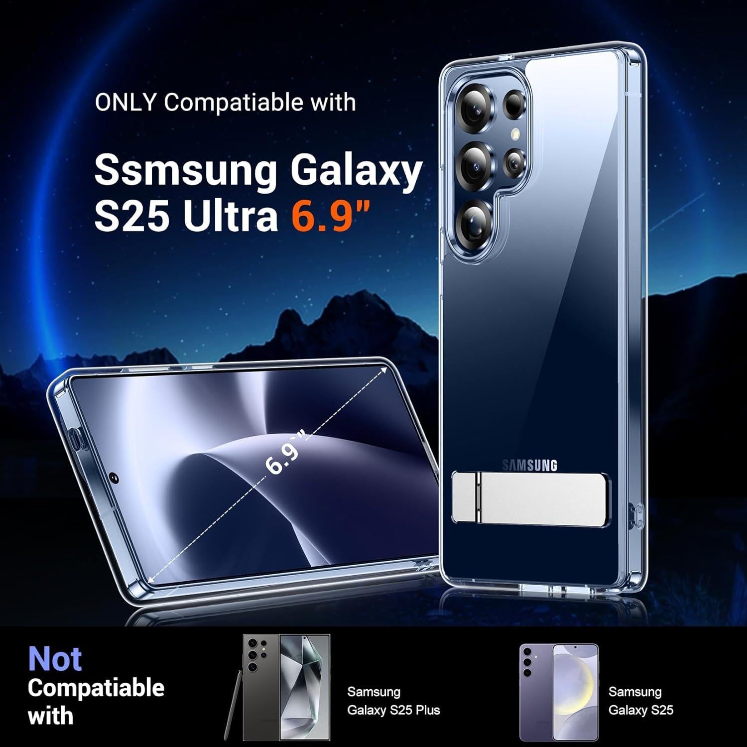 Funda Temdan para Samsung Galaxy S25 Ultra - Transparente, Protección Militar