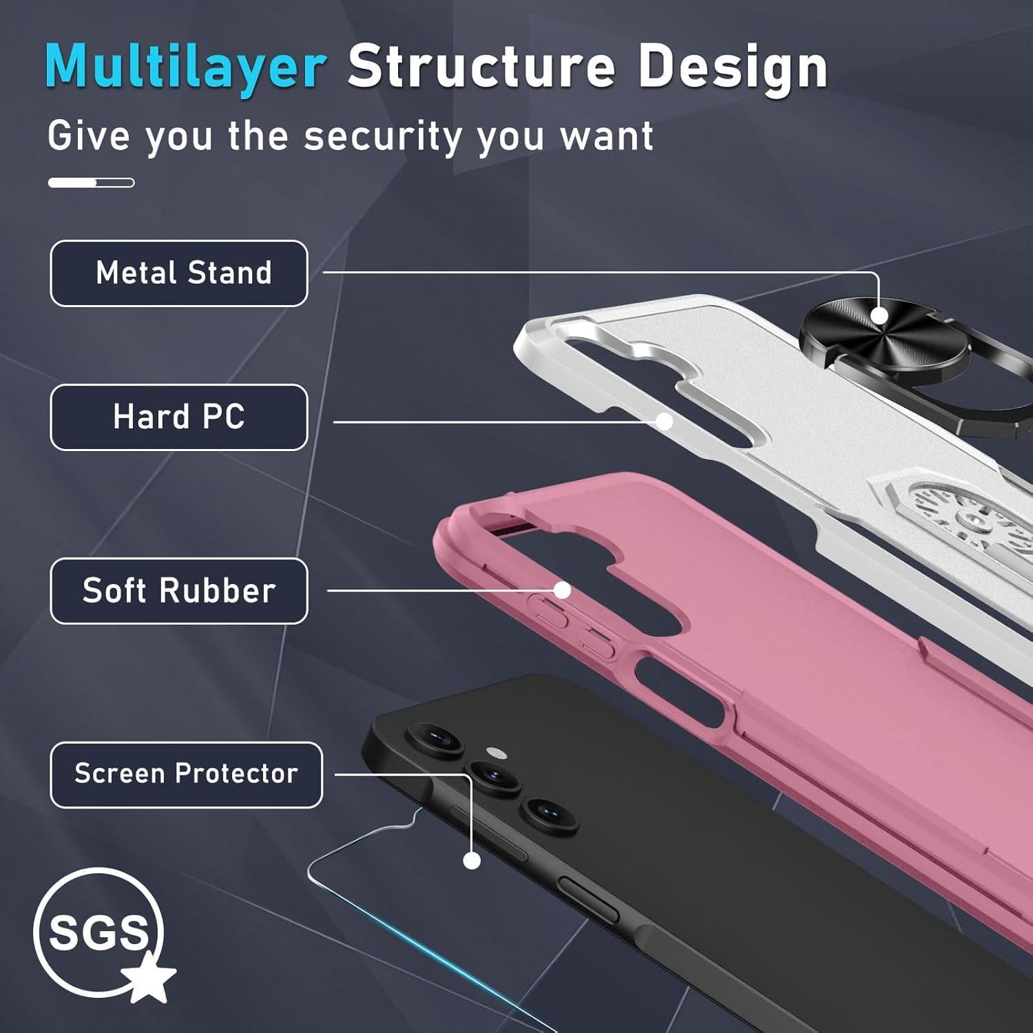 Funda Janmitta para Samsung Galaxy A16 5G con Protector y Soporte