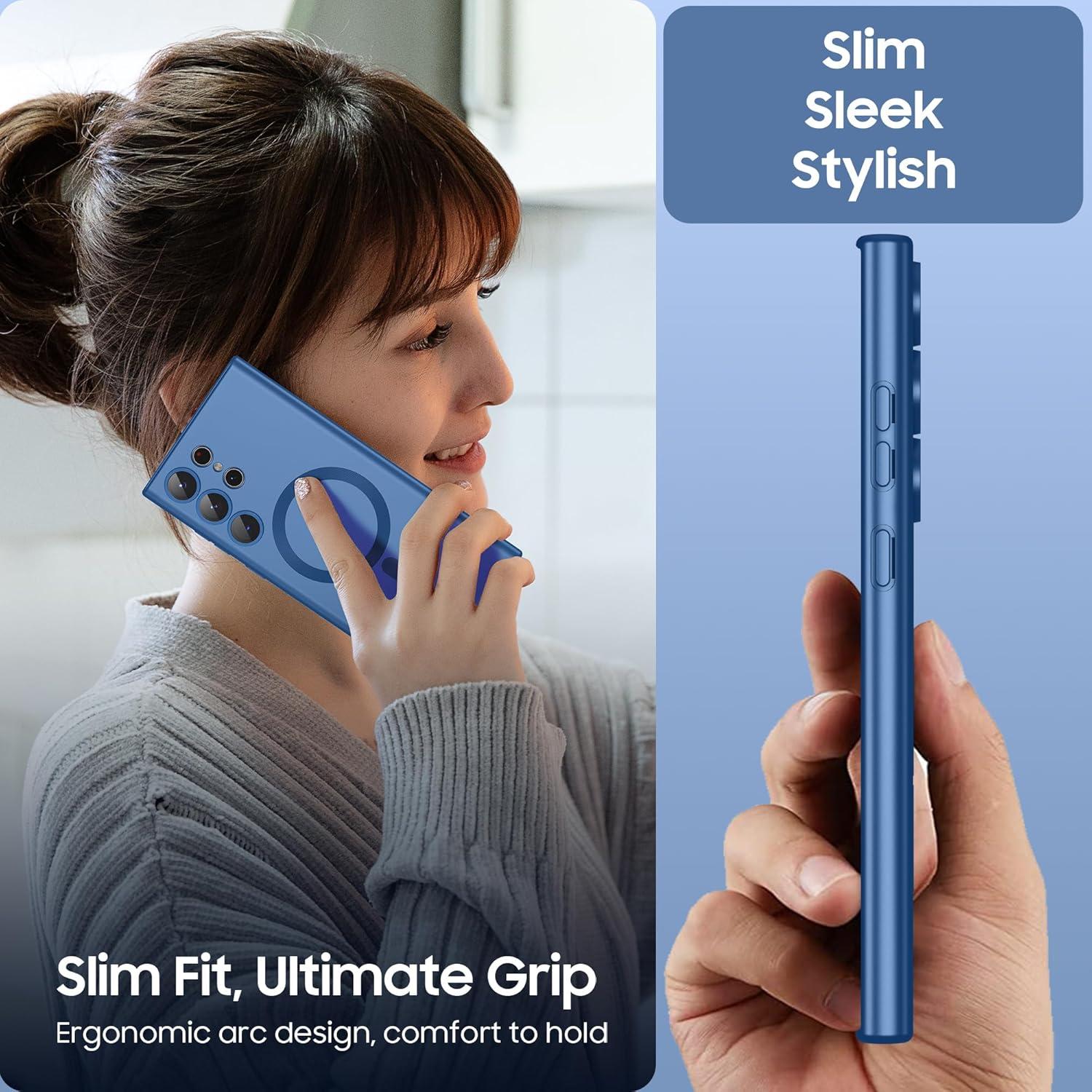 Funda Magnética TPU Samsung Galaxy S24 Ultra Azul con MagSafe