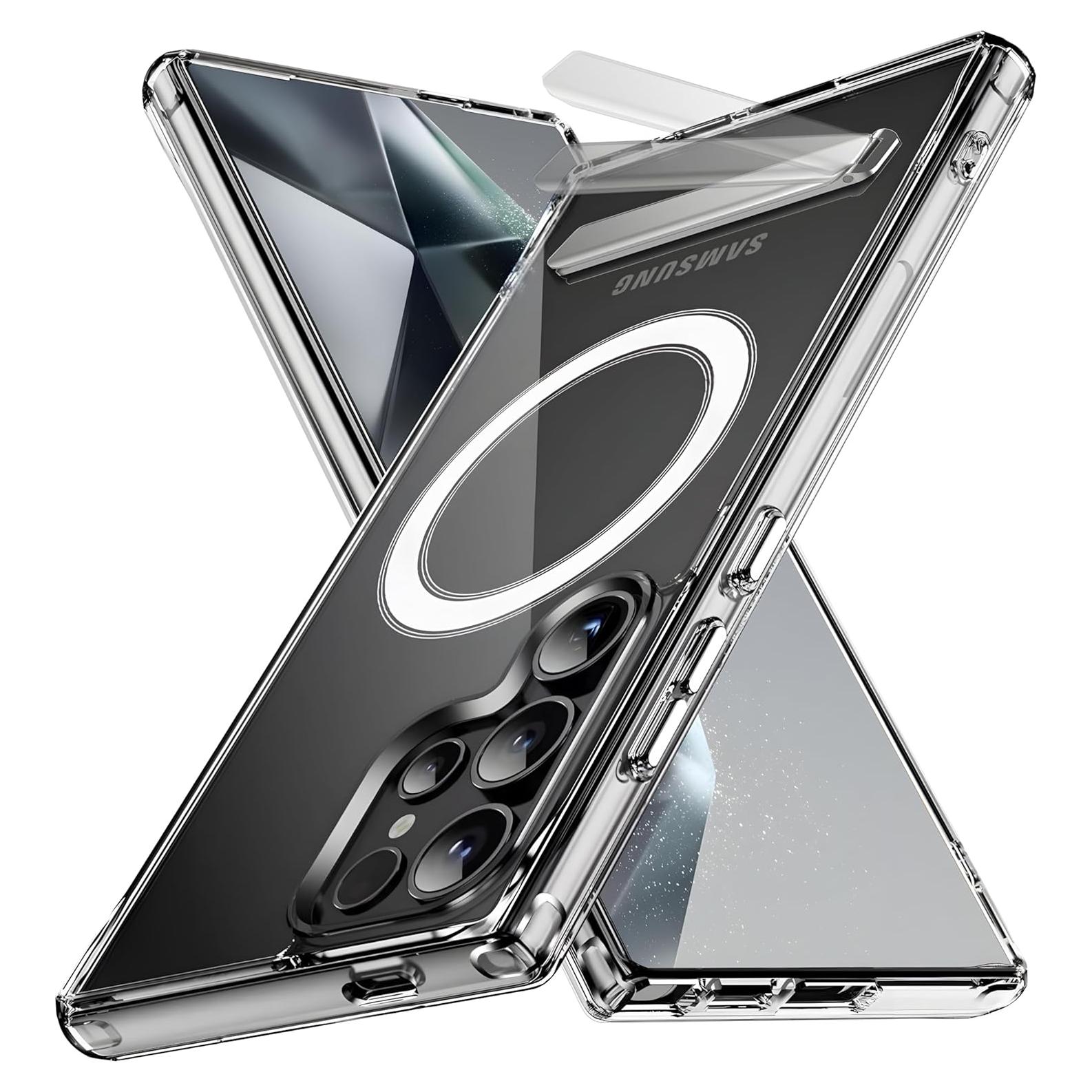 Funda Magnética Transparente Samsung Galaxy S24 Ultra con Soporte