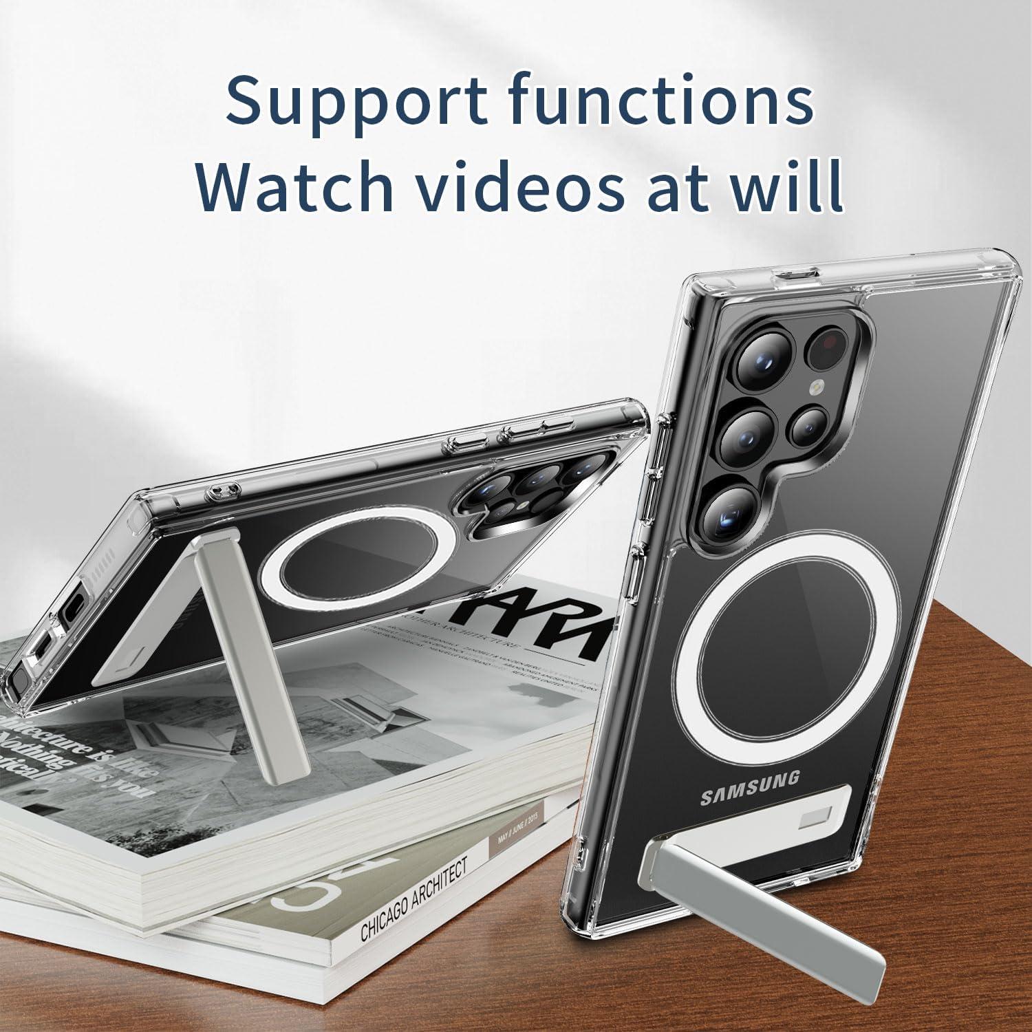 Funda Magnética Transparente Samsung Galaxy S24 Ultra con Soporte