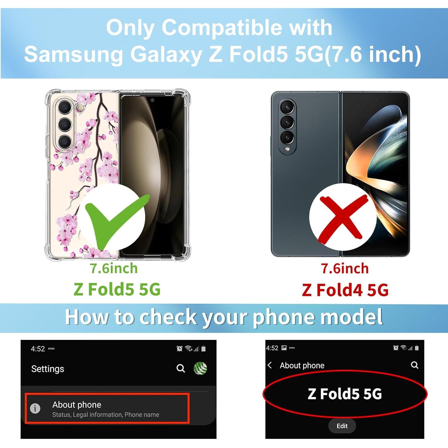 Funda Bumper TPU Samsung Galaxy Z Fold 5 Flor Bonita 7.6"