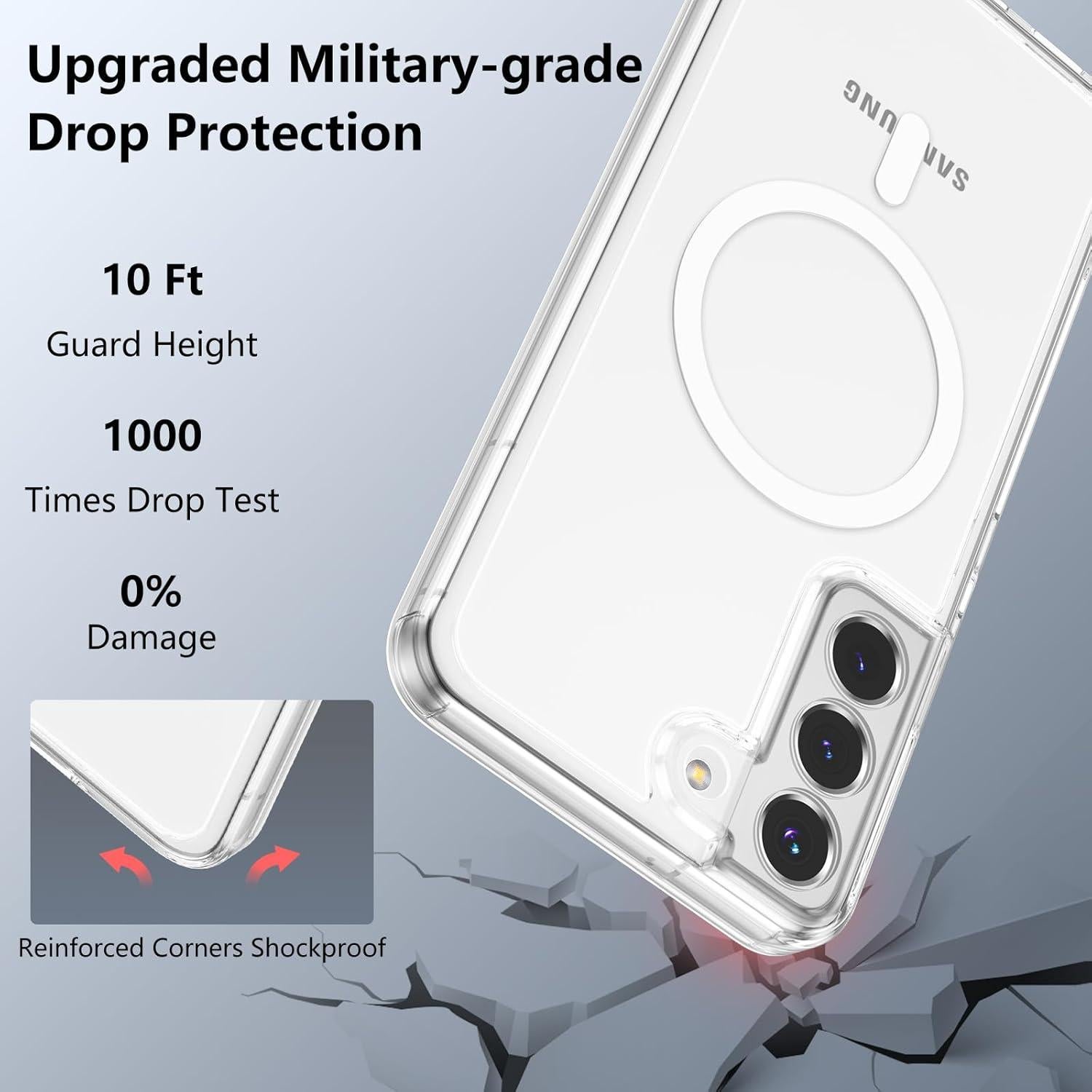 Funda Magnética Transparente RALEAVO para Samsung Galaxy S22 Plus