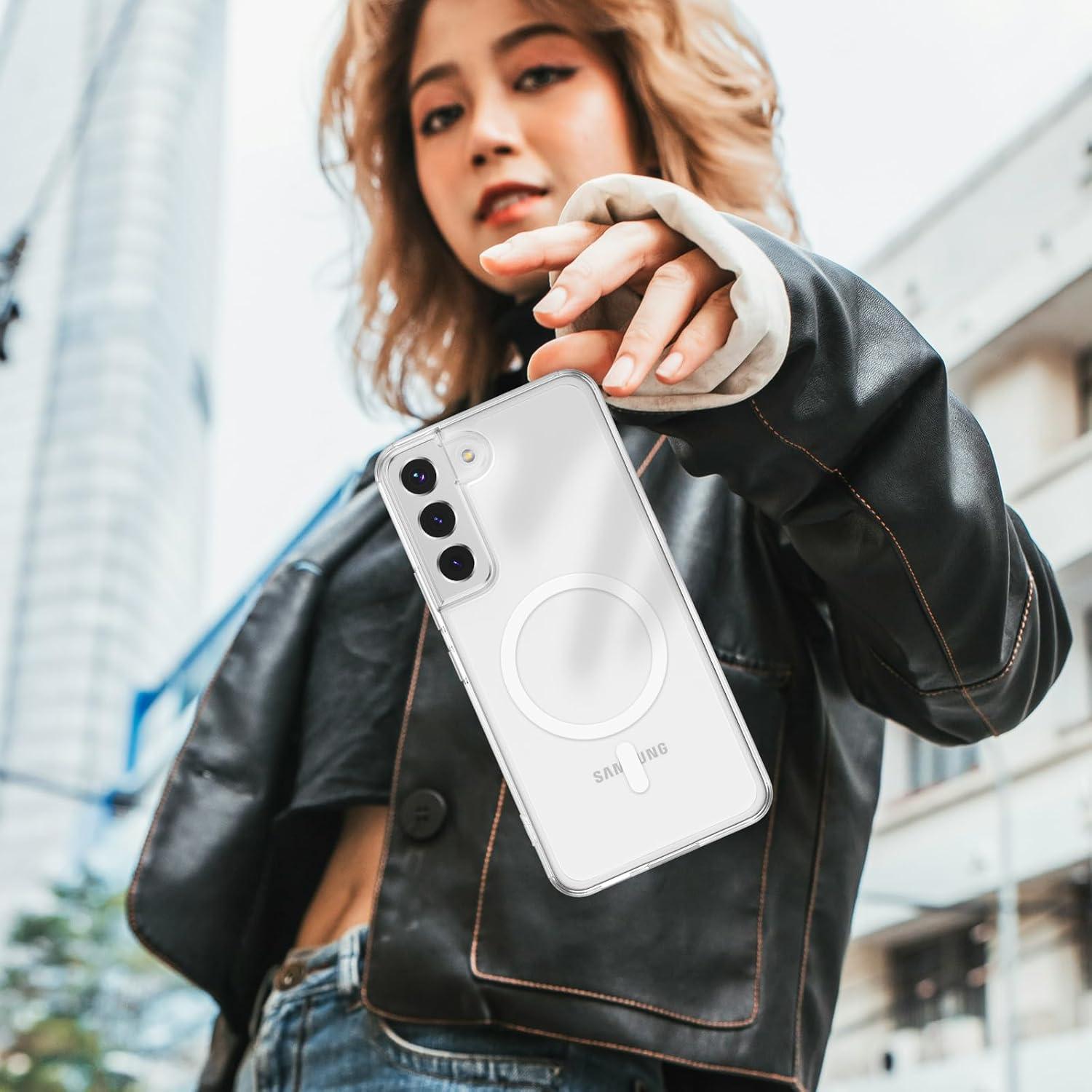 Funda Magnética Transparente RALEAVO para Samsung Galaxy S22 Plus