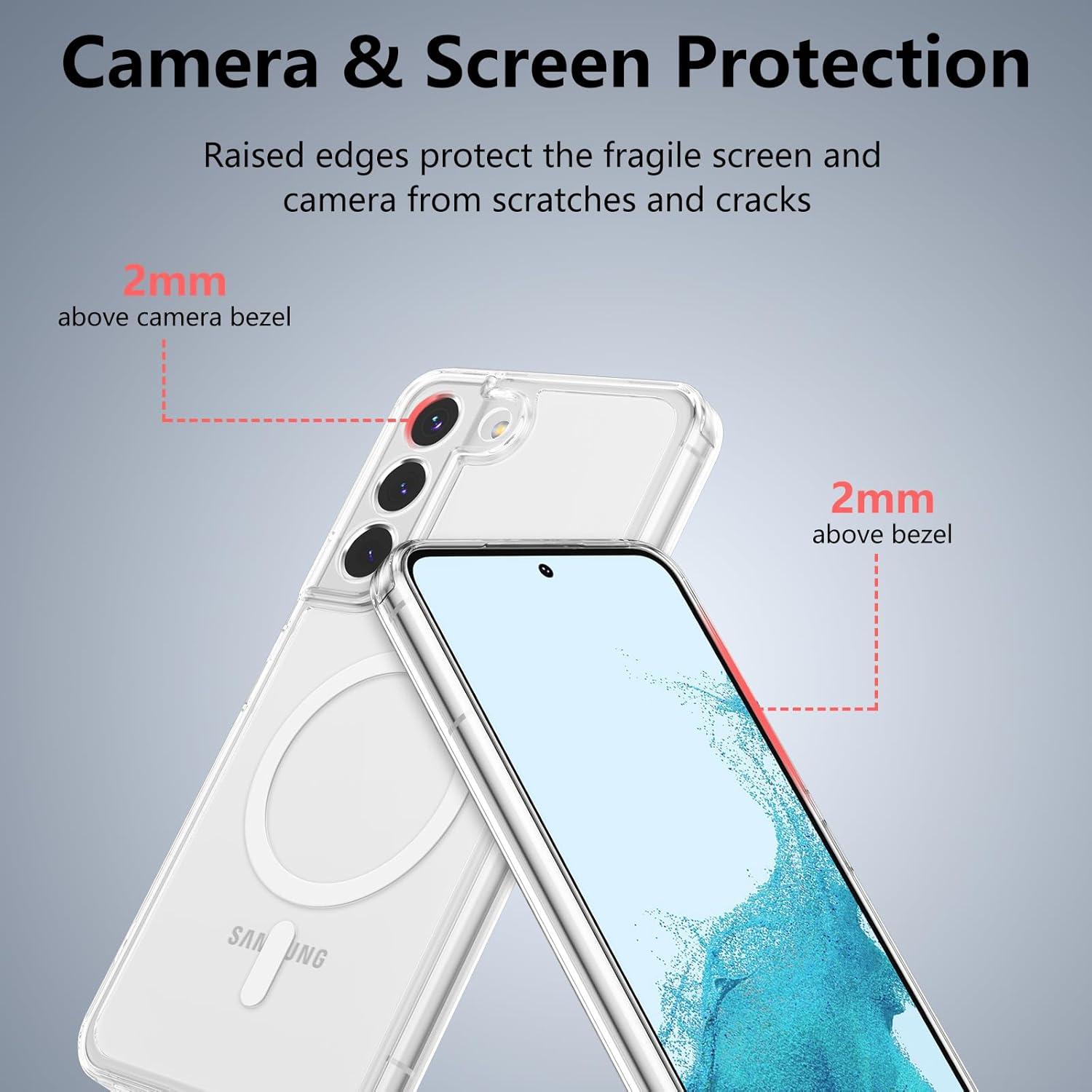 Funda Magnética Transparente RALEAVO para Samsung Galaxy S22 Plus