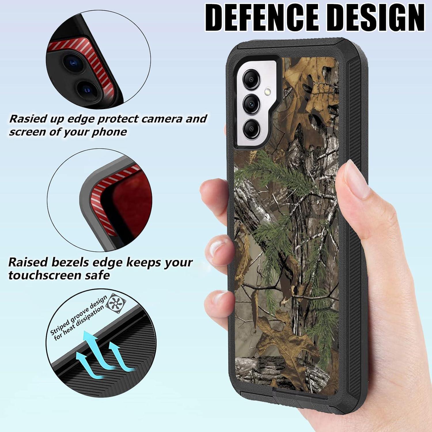 Funda OTTARTAKS para Samsung Galaxy A14 5G Camuflaje 3 Capas