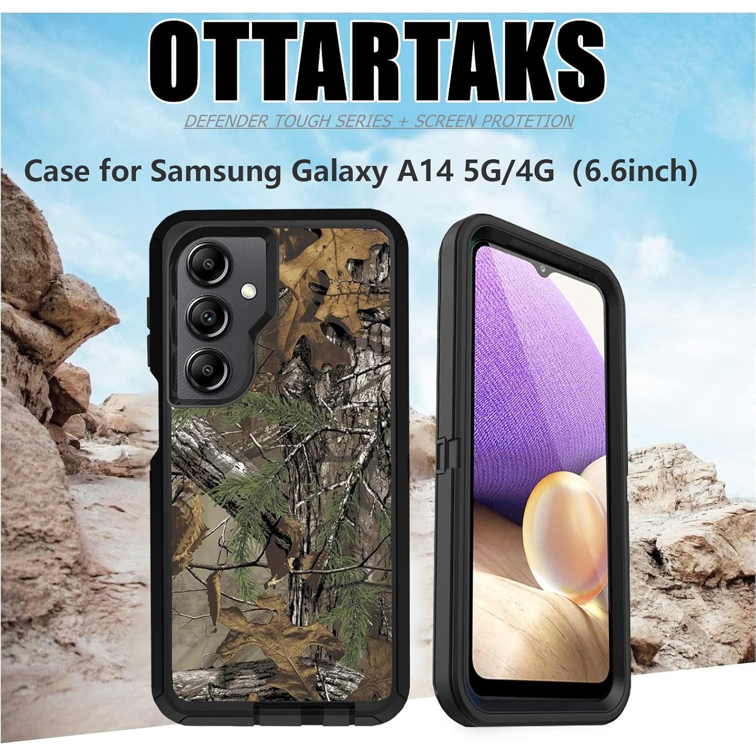 Funda OTTARTAKS para Samsung Galaxy A14 5G Camuflaje 3 Capas
