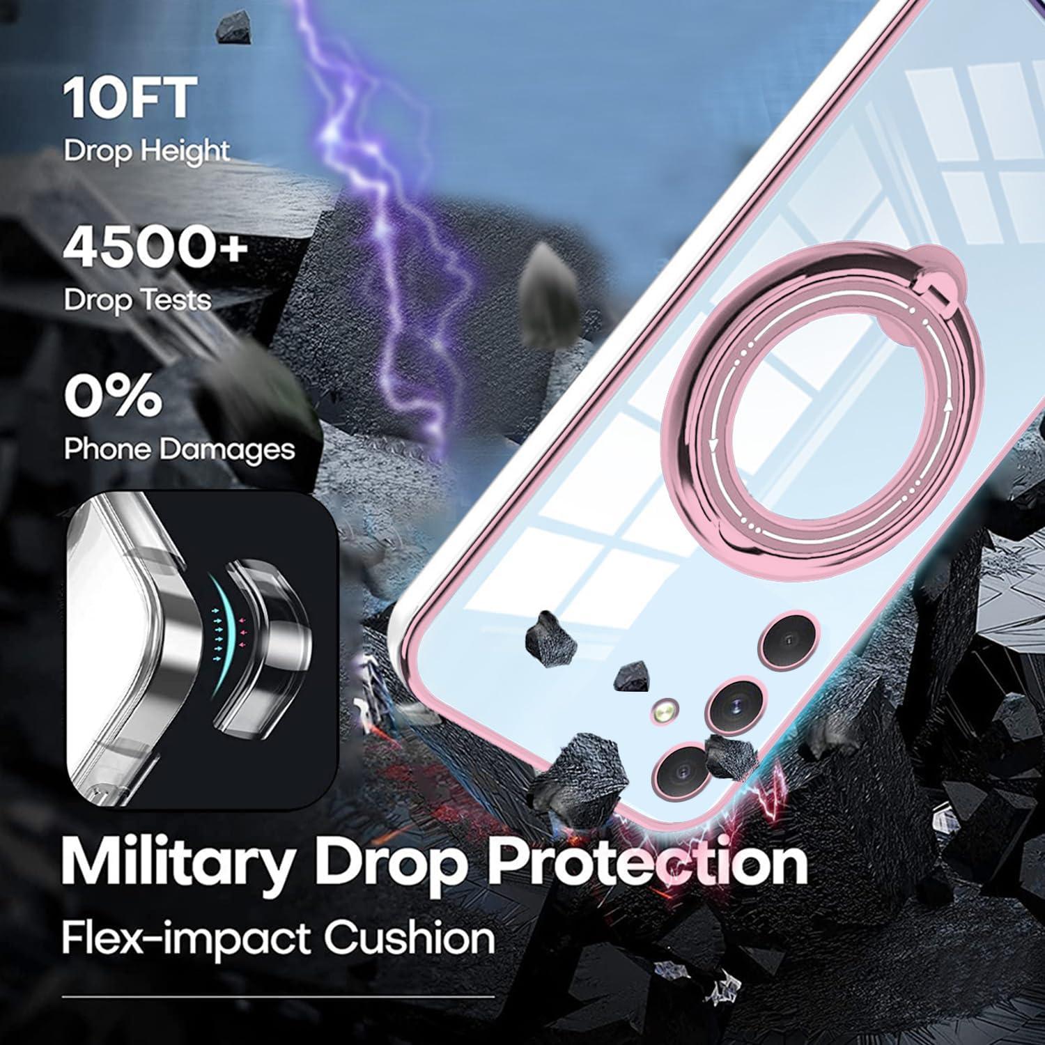 Funda Silicona Rosa para Samsung Galaxy A55 con Soporte Magnético