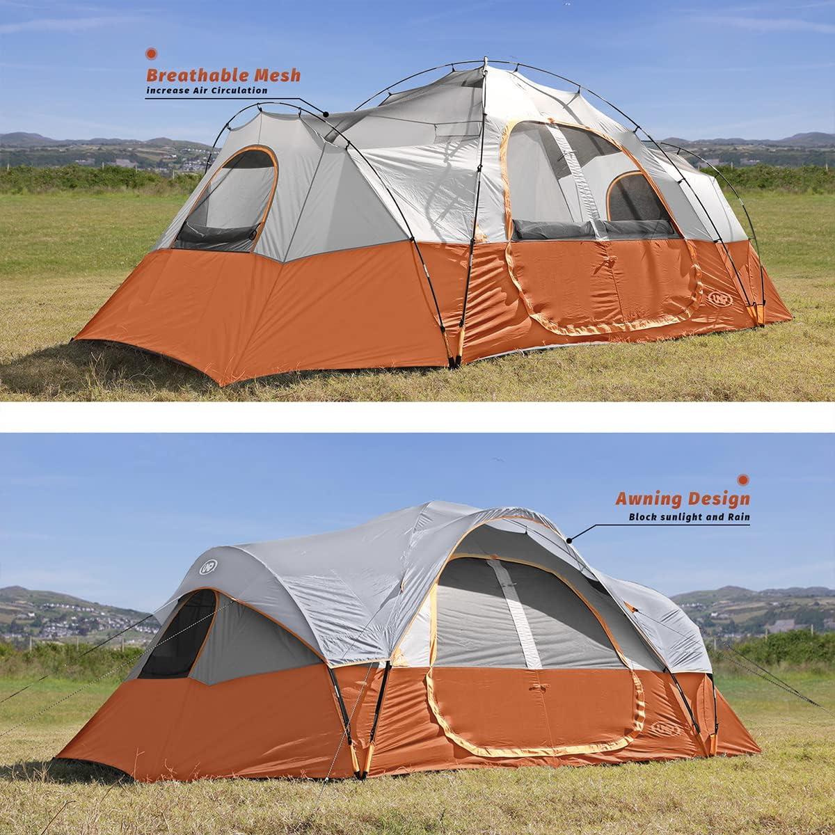 Tienda de Camping UNP para 10 Personas, Impermeable, 2 Habitaciones