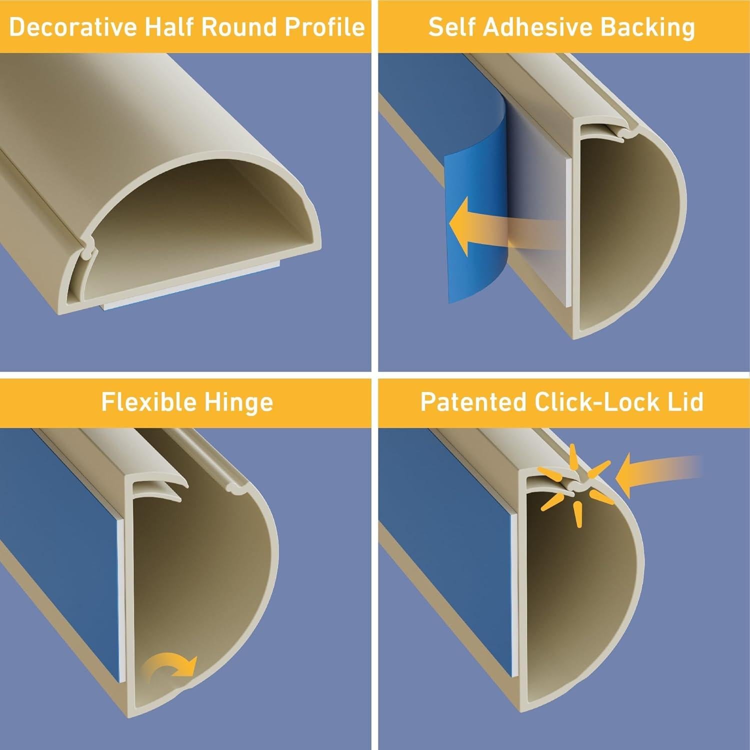 D-Line Kit Ocultador de Cables Beige 10x 39.88cm Accesorios