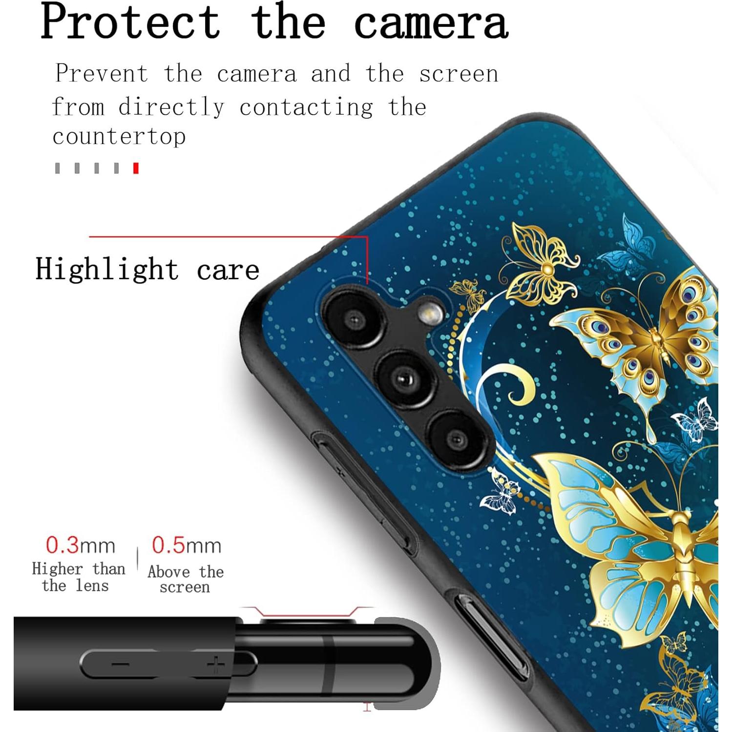 Funda TPU Mariposa para Samsung Galaxy A14 5G - Delgada y Flexible