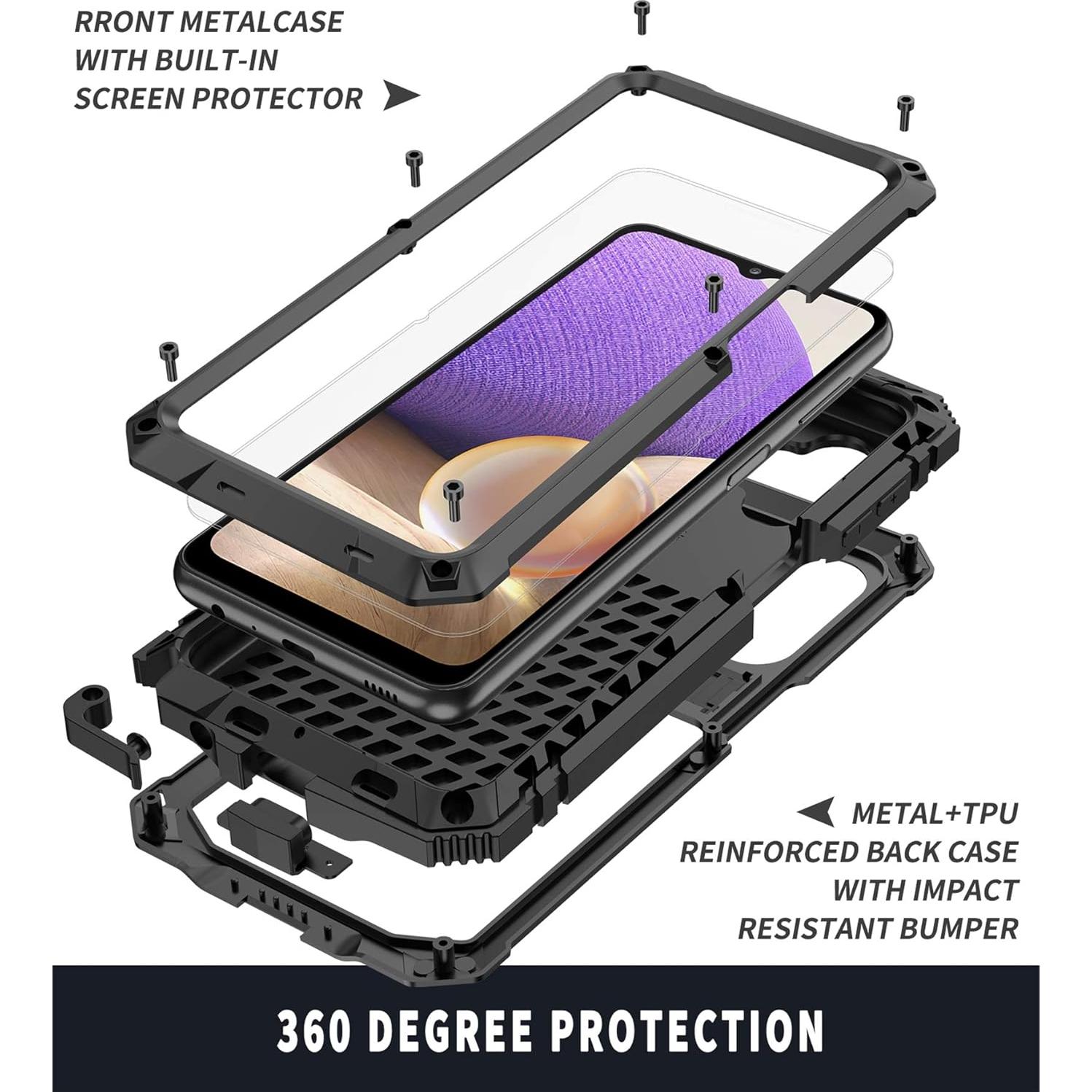 Funda de Metal Resistente MIYI para Samsung Galaxy A32 5G - Negro