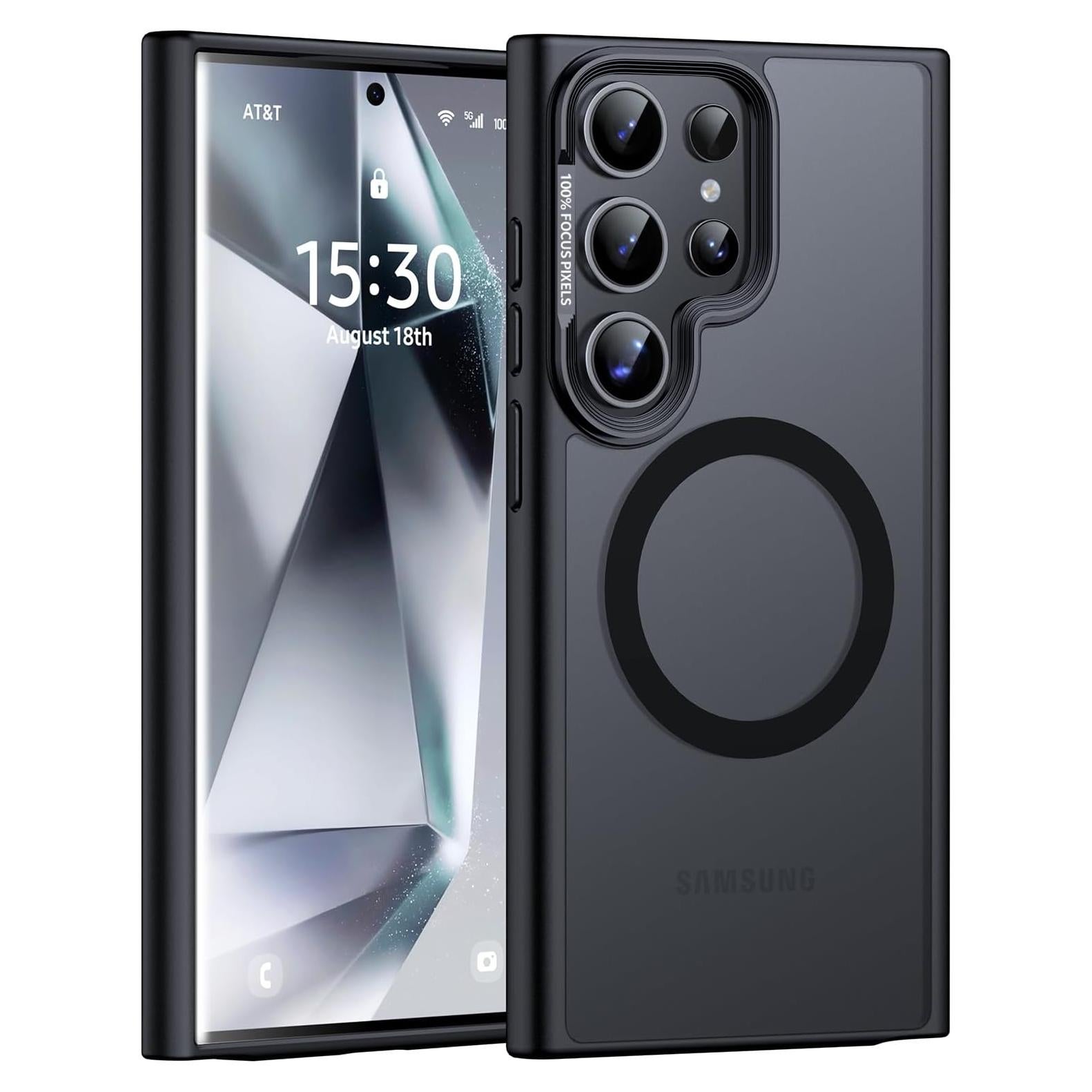 Funda JAME para Samsung Galaxy S24 Ultra, Negra Mate, Compatible con Magsafe