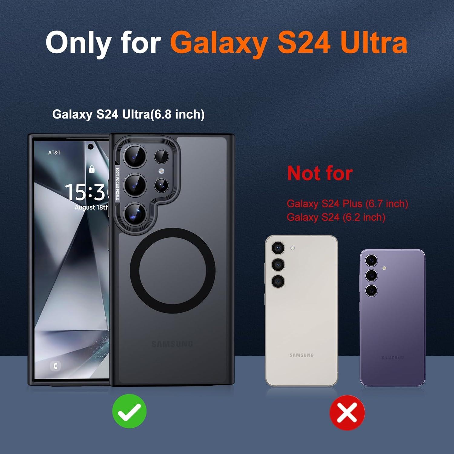 Funda JAME para Samsung Galaxy S24 Ultra, Negra Mate, Compatible con Magsafe