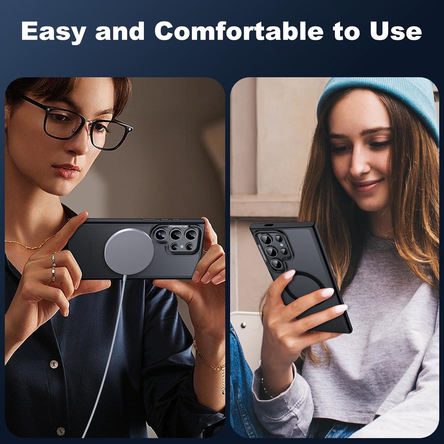 Funda JAME para Samsung Galaxy S24 Ultra, Negra Mate, Compatible con Magsafe