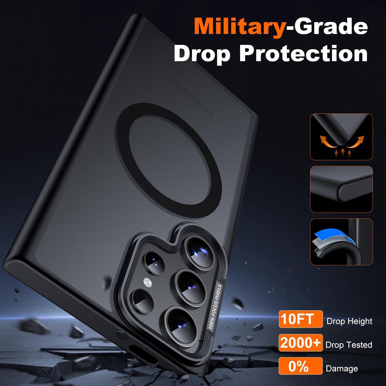 Funda JAME para Samsung Galaxy S24 Ultra, Negra Mate, Compatible con Magsafe