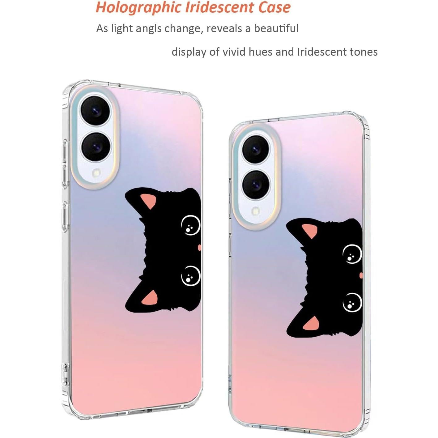 Funda Transparente Mate Ftonglogy para Samsung Galaxy S25 Edge - Diseño Floral Orejas de Gato