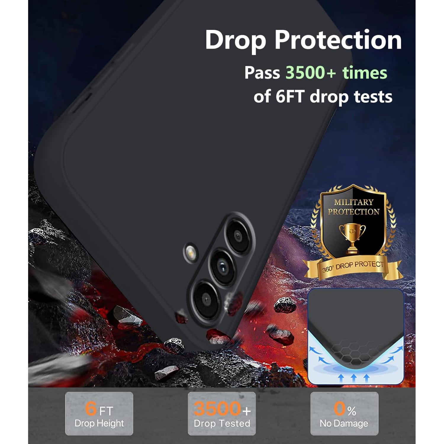 Funda de Silicona Líquida Wousunly para Samsung Galaxy A24 - Negro