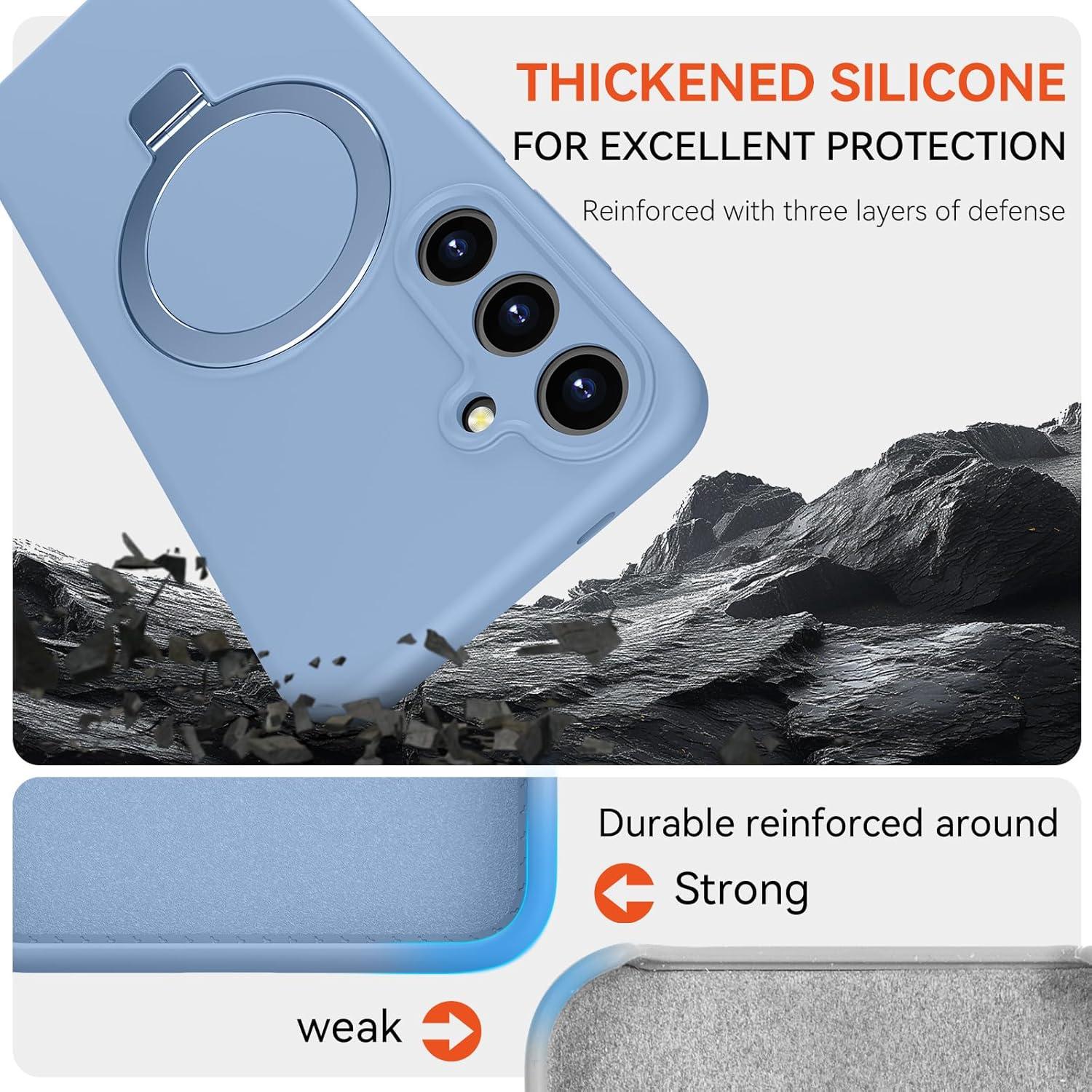 Funda de Silicona Líquida Vanxiliiy para Galaxy S25 Plus 6.7" Azul