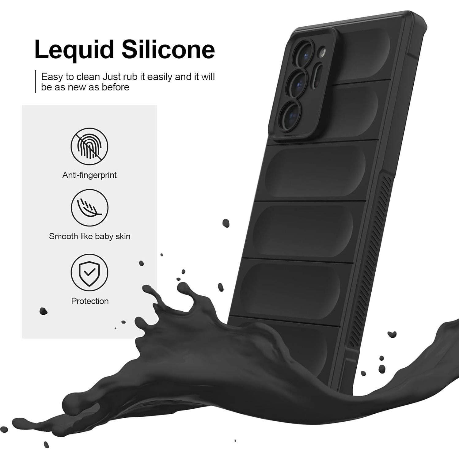 Funda de Silicona BonYonka para Samsung Galaxy Note 20 Ultra Negra