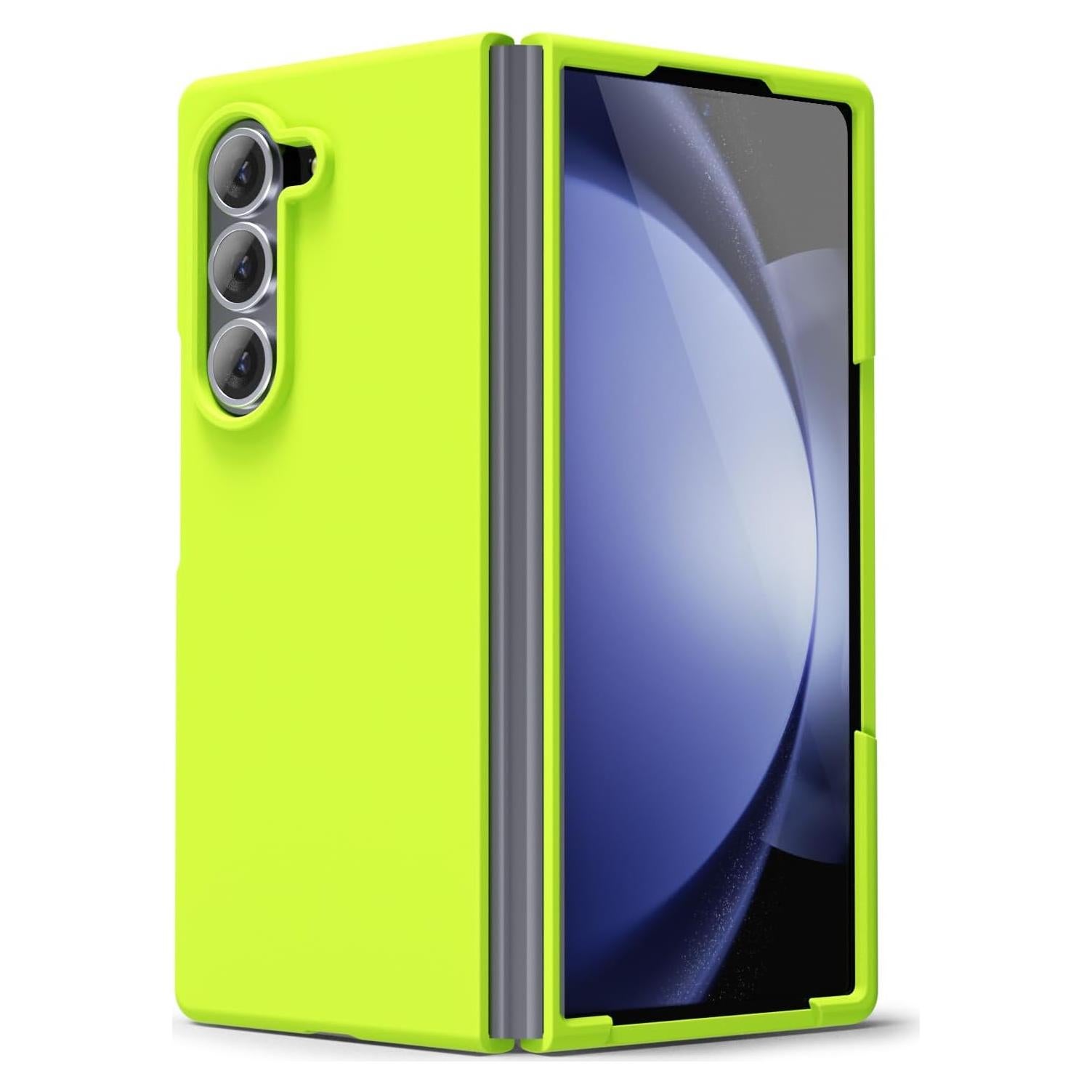 Funda de Silicona Líquida oakxco para Samsung Galaxy Z Fold 6 - Amarillo Neón