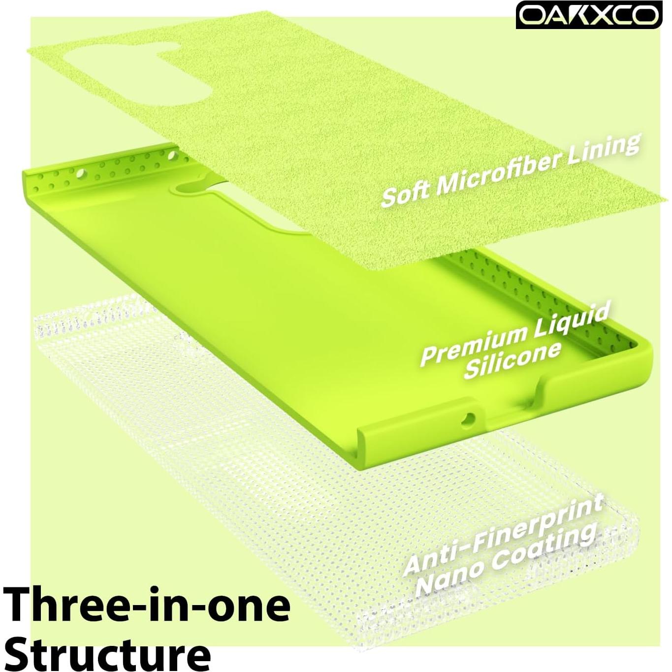 Funda de Silicona Líquida oakxco para Samsung Galaxy Z Fold 6 - Amarillo Neón