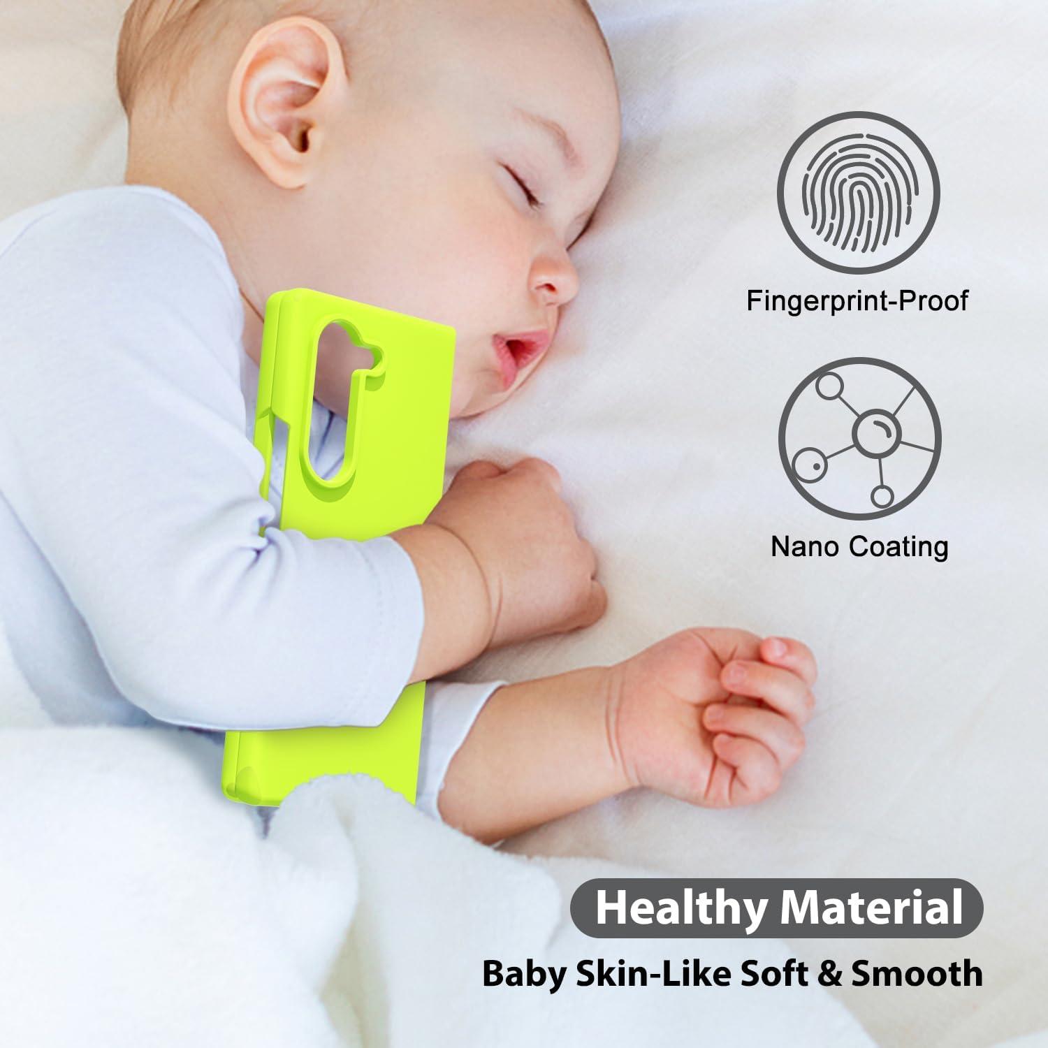 Funda de Silicona Líquida oakxco para Samsung Galaxy Z Fold 6 - Amarillo Neón