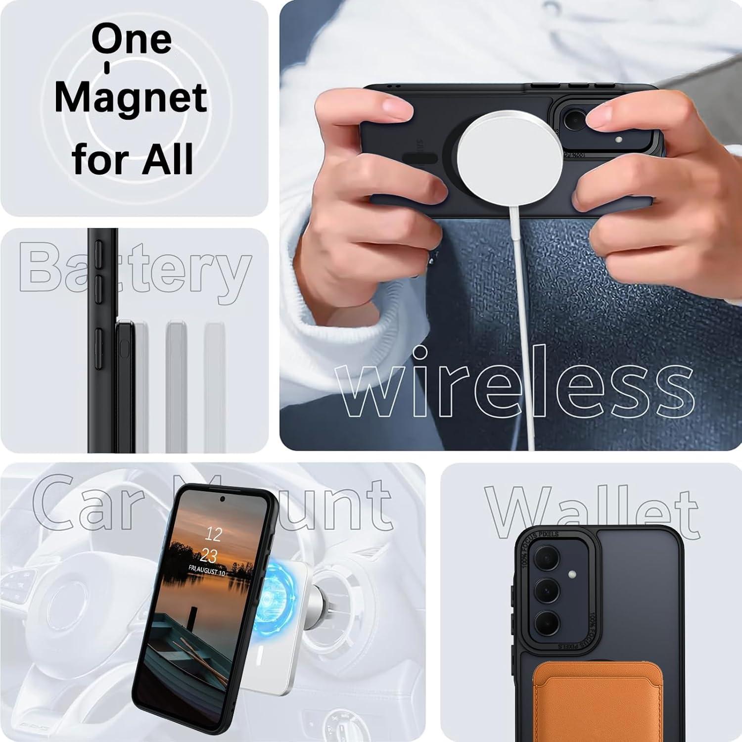 Funda Magnética GUAGUA para Samsung Galaxy A35 5G 6.6'' Negra