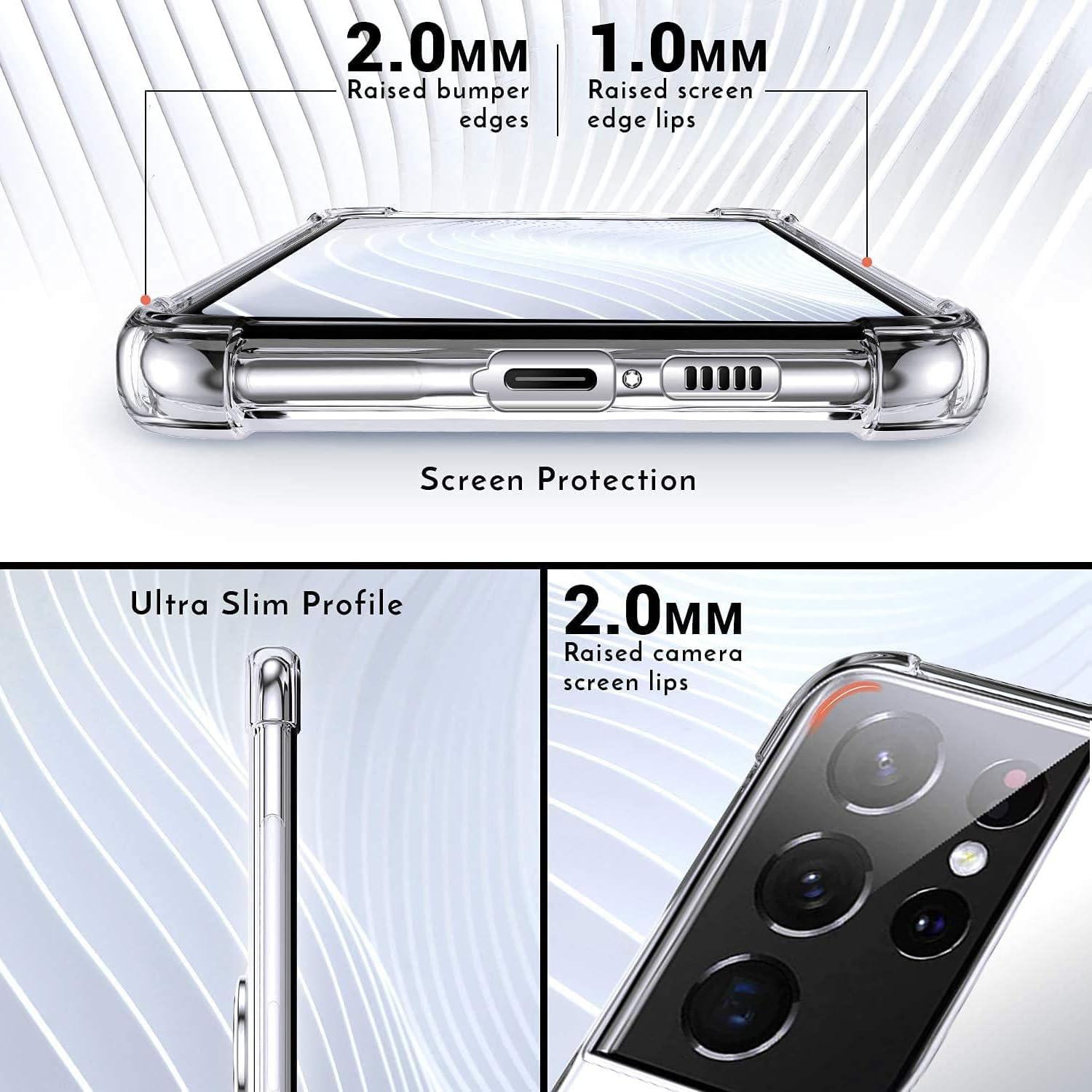 Funda Transparente Silverback para Galaxy S21 Ultra con Soporte
