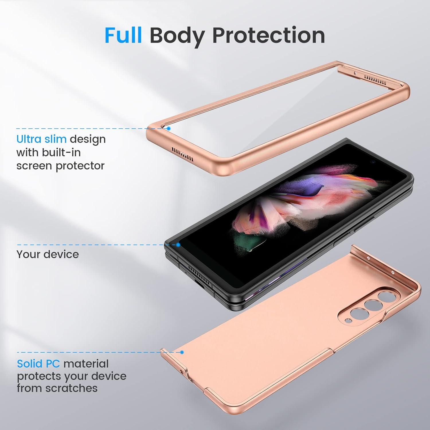 Funda Ruky para Galaxy Z Fold 3 con Protector de Pantalla - Oro