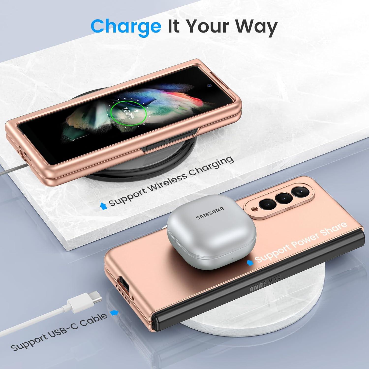 Funda Ruky para Galaxy Z Fold 3 con Protector de Pantalla - Oro